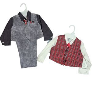 Happy Fella 18 Month Boy Outfit Dressy Shirt Tie Christmas Holiday Formal